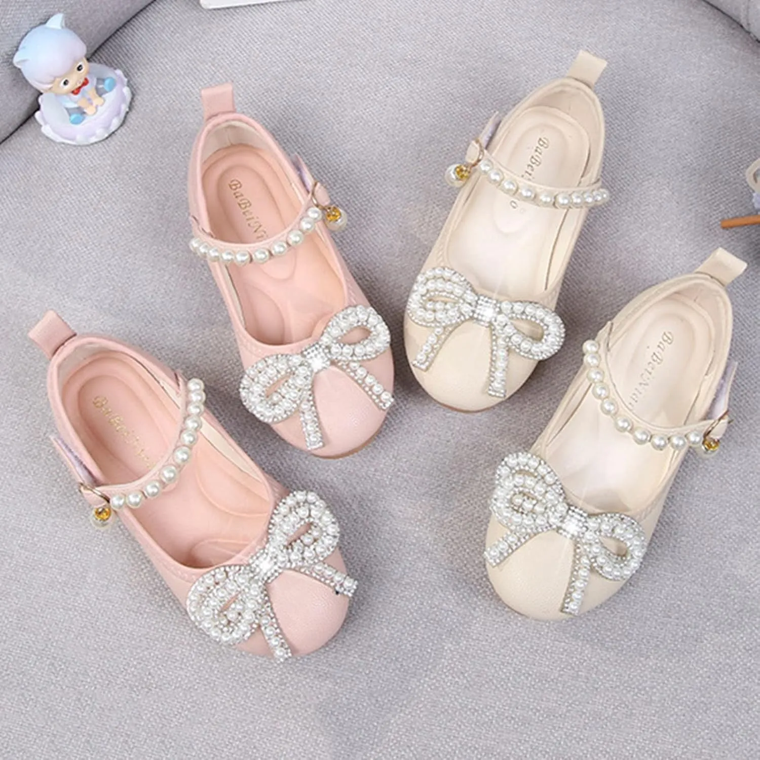 Children Small Leather Shoes Single Shoes Baby Small Leather Shoes Soft Sole Buckle Princess Shoes for Girls Size 3