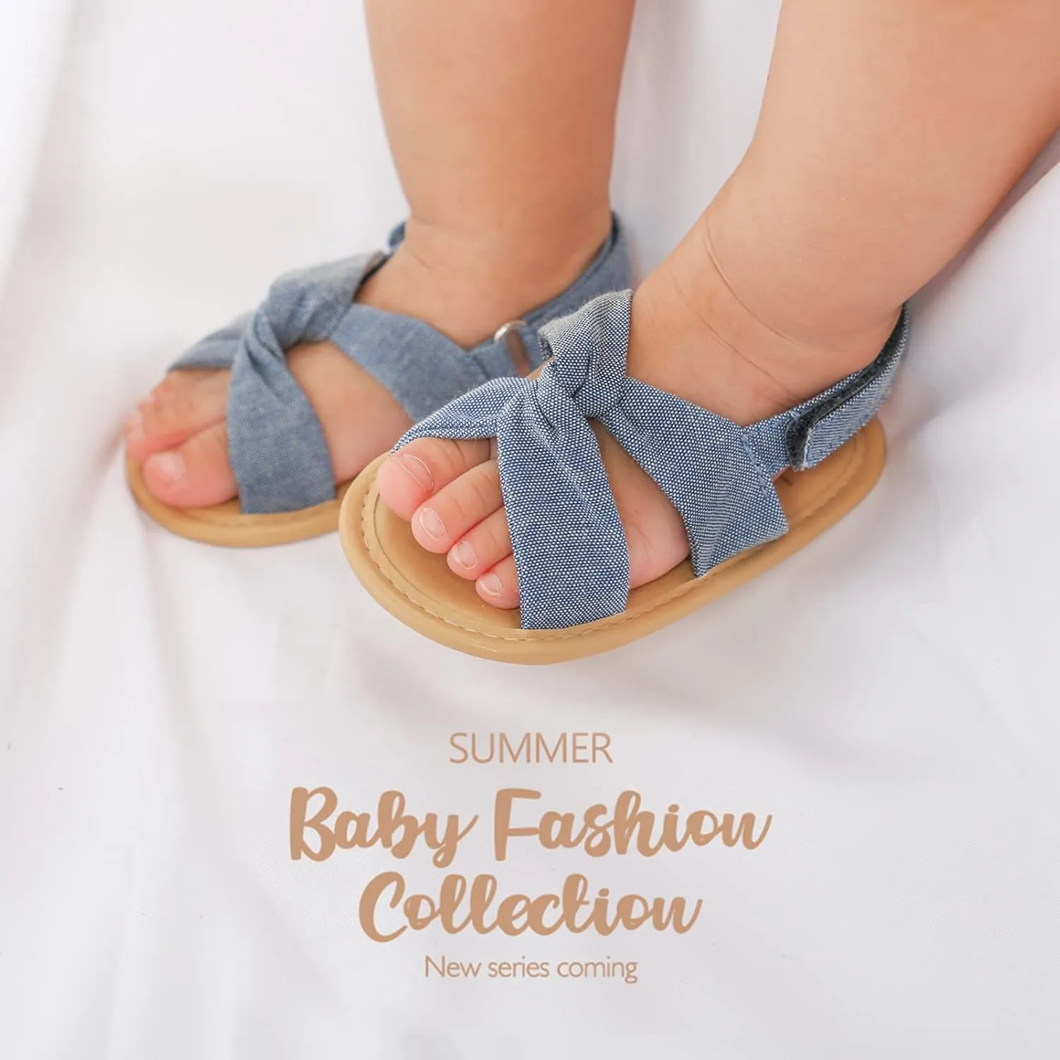 Childrens Flat Wide Sandals Open Toe Adjusted Buckle Strap Shoes Baby Boys Girls Kids Summer Cork Footbed Sandals