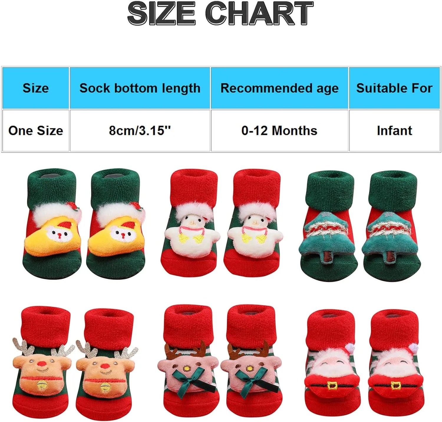 Christmas Baby Socks Toddler Boys Girls Children's Socks Soft Sole Non Slip Toddler Shoes Socks Preemie Socks