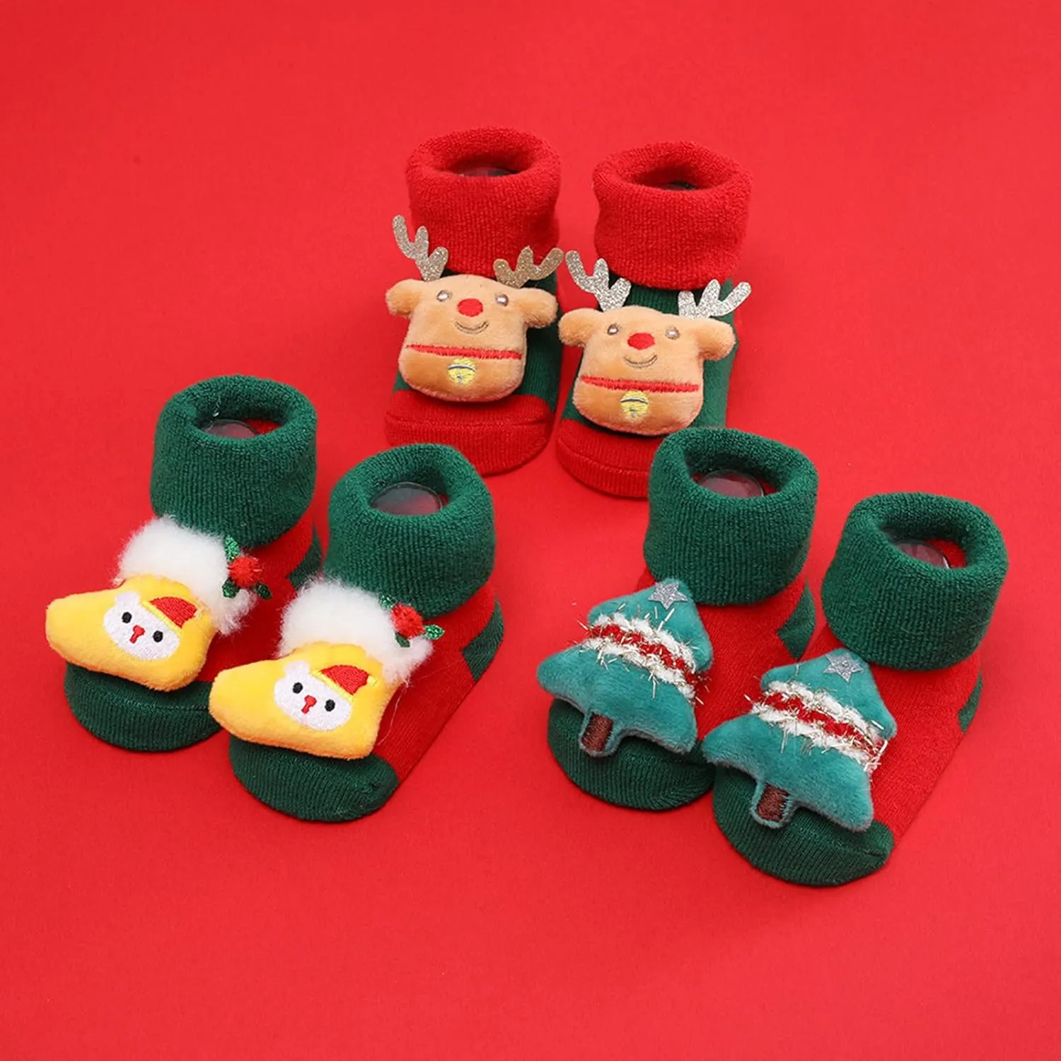 Christmas Baby Socks Toddler Boys Girls Children's Socks Soft Sole Non Slip Toddler Shoes Socks Preemie Socks