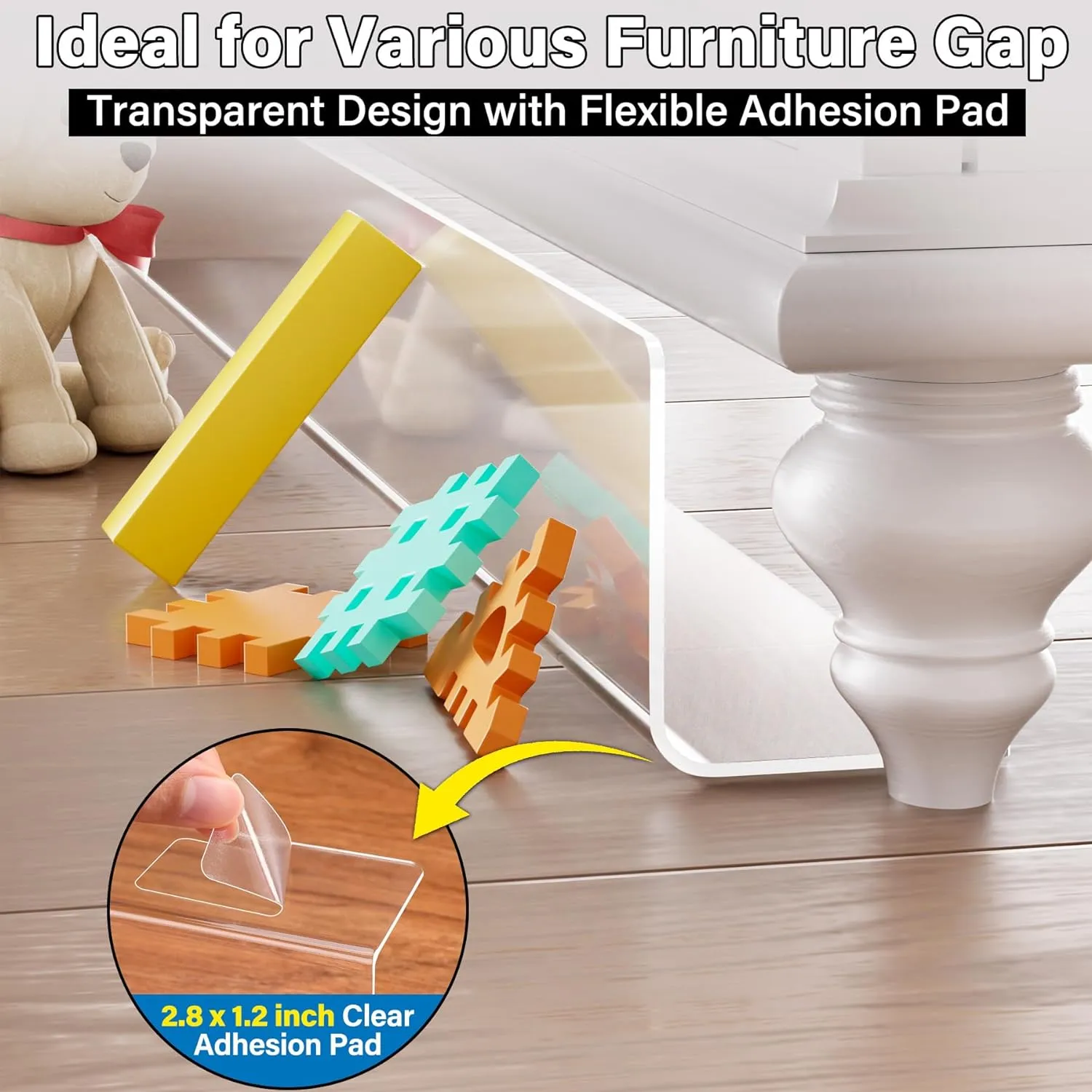 Clear Toy Blockers for under Furniture
