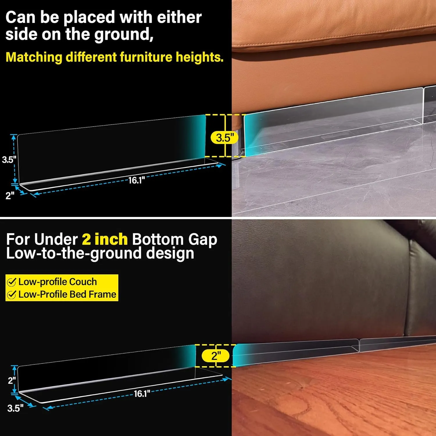 Clear Toy Blockers for under Furniture