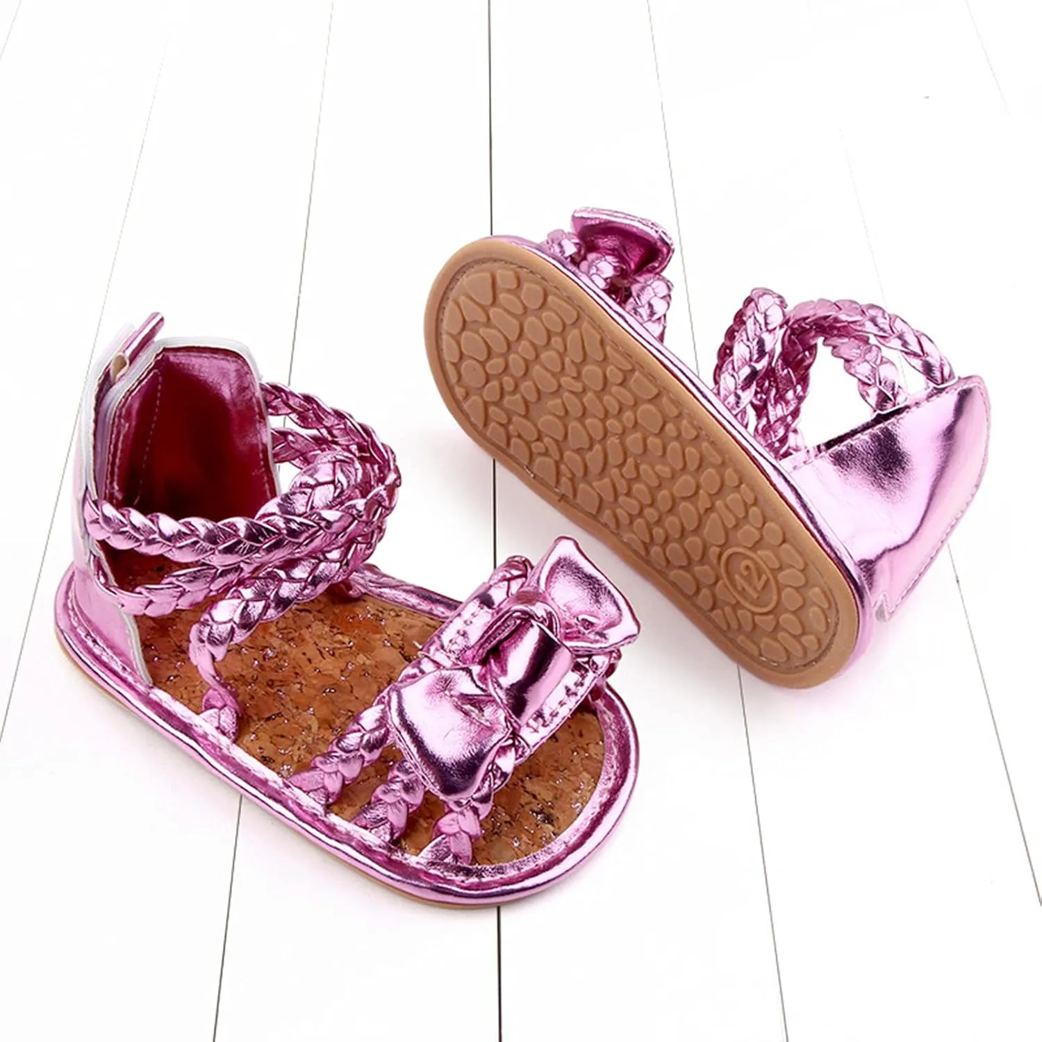 Closed Toe Sandals for Girls Walking Summer Boys Soft Non-Slip Baby Bow Sole Girls Rubber Sandals Shoes Flat Baby Shoes