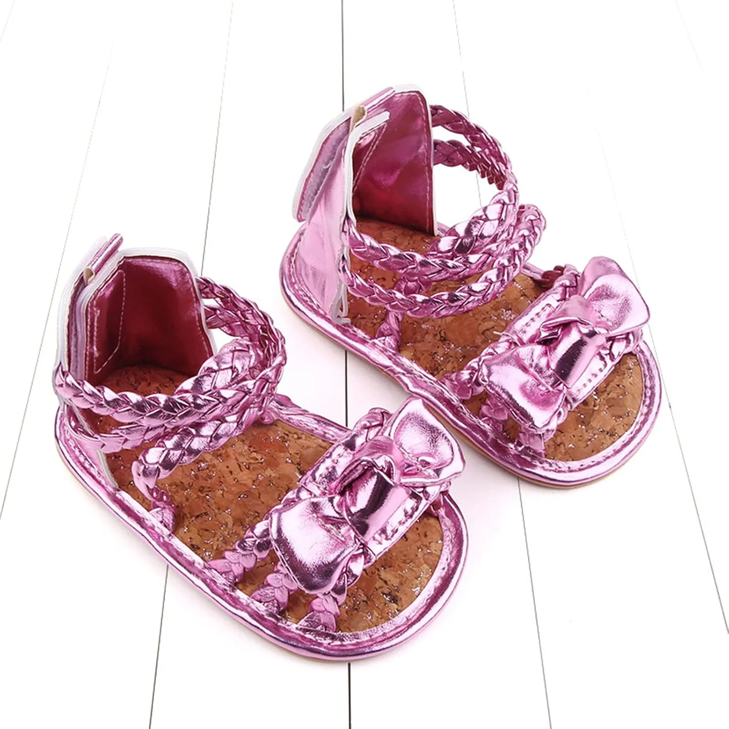 Closed Toe Sandals for Girls Walking Summer Boys Soft Non-Slip Baby Bow Sole Girls Rubber Sandals Shoes Flat Baby Shoes