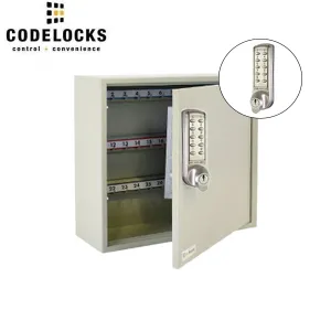 CodeLocks - Key Secure Hook Padlock Cabinet w/ CL2255 - Portable - Medium Duty - Electronic Lock - Tubular Mortise Latch - Key Override - Optional Lock Prep - 25 Padlocks