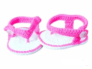 Crochet Baby Flip Flops,Crochet Baby pink Flip Flops, New baby girl shoes, baby shower gift Outfit Summer Shoes, Newborn Baby Sandals,Baby Shower Gift (6-9months)