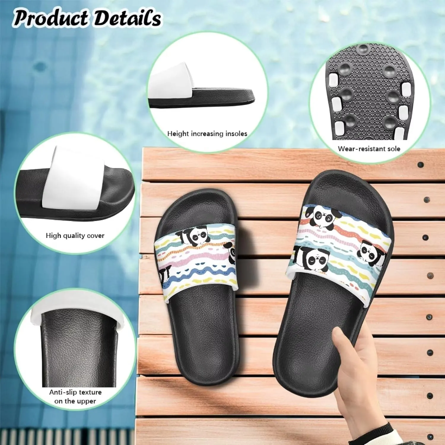 Cute Animals Summer Slippers for Boys Girls Indoor Kids Slide Sandals Comfort Cushion Footbed House Slipper