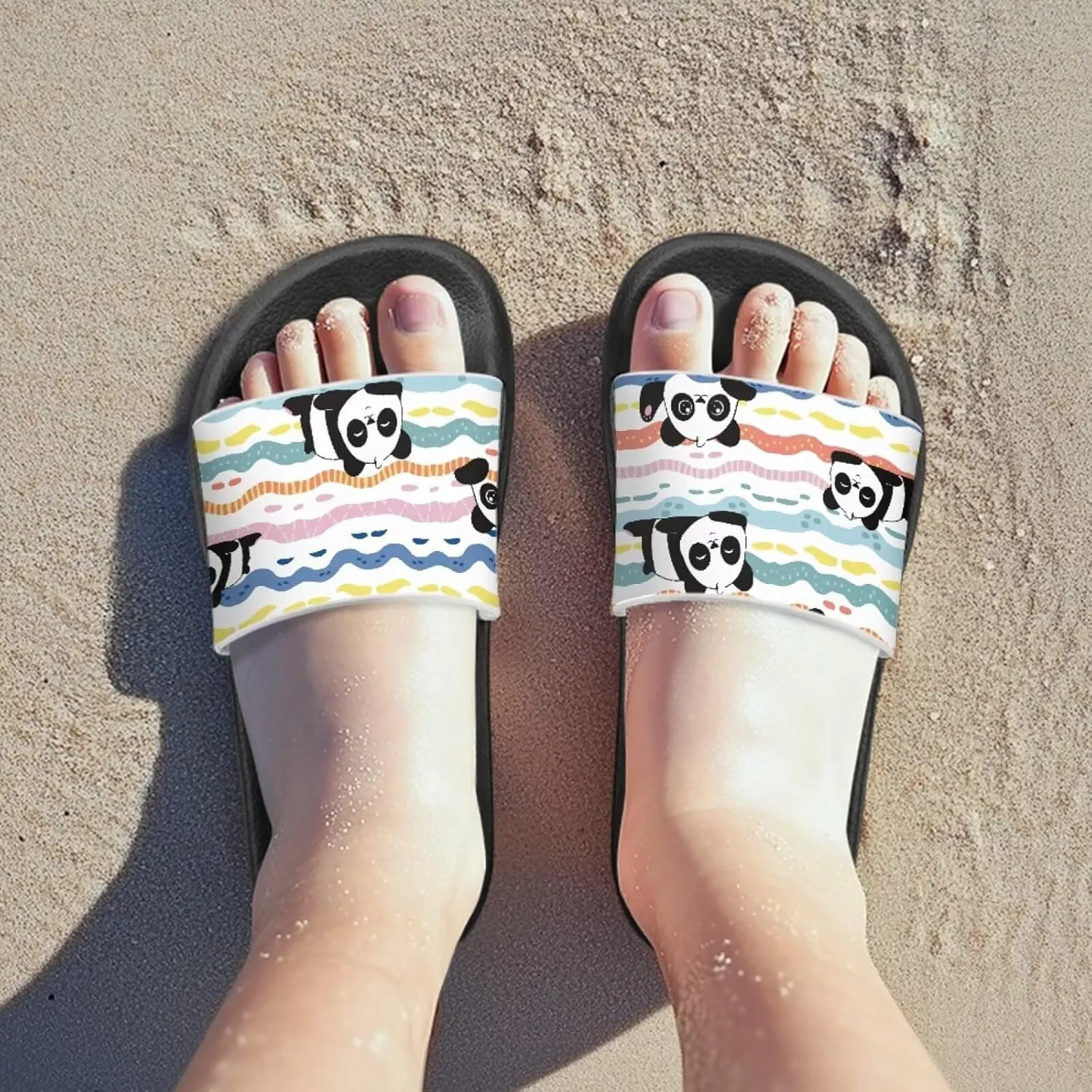 Cute Animals Summer Slippers for Boys Girls Indoor Kids Slide Sandals Comfort Cushion Footbed House Slipper