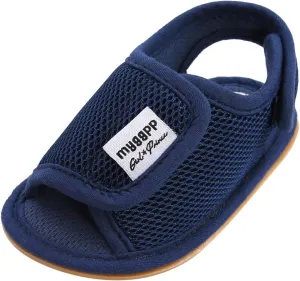 EnJoCho Baby Sport Shoes Baby Girls Rubber Mesh Non-Slip Boys Sandals Flat Shoes Shoes Soft Sole Walking Baby Shoes (Navy, 11-6M)