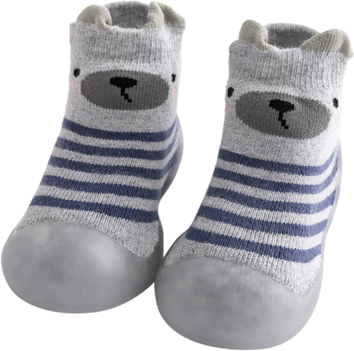 EnJoCho Outdoor Shoes for Children Kids Toddler Baby Boys Girls Solid Warm Knit Soft Sole Rubber Shoes Sock Slipper Stocking (Grey, 18)