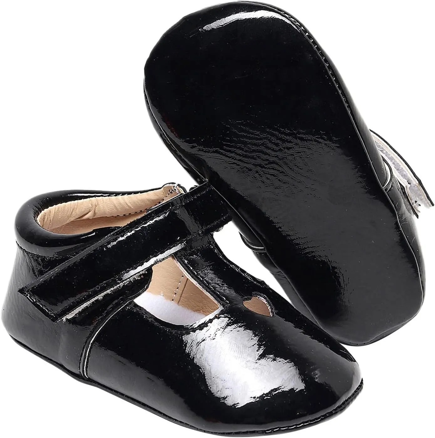 EnJoCho Sport Shoes for Baby Infant Toddler Shoes Soft Sole Non Slip Toddler Floor Shoes Love Breathable Sandals for 0-3Years (Black, 15Months)