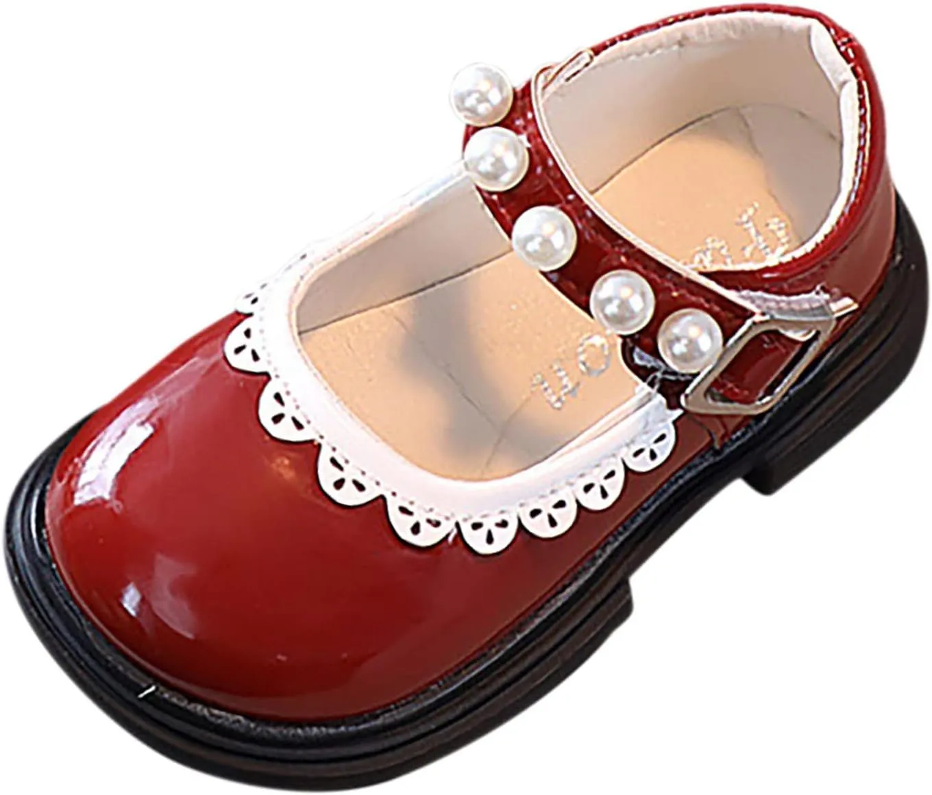 Fashion Autumn Toddler and Girls Casual Shoes Thick Sole Round Toe Buckle Dress Shoes Soft Sole Baby Shoes