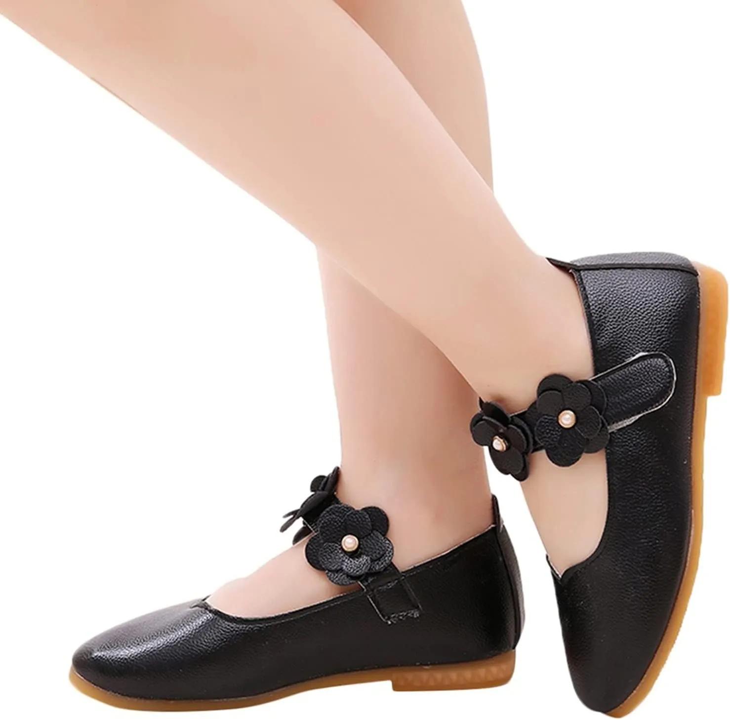 First Walking Shoes for Baby Girls Dance Flower Shoes Student Soft Solid Children Baby Girls Single Kid Baby Shoes Toddler Girl Walking Shoes 5