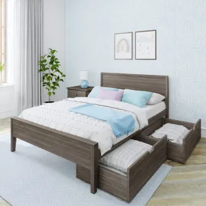 Full Panel Bed With Storage Drawers