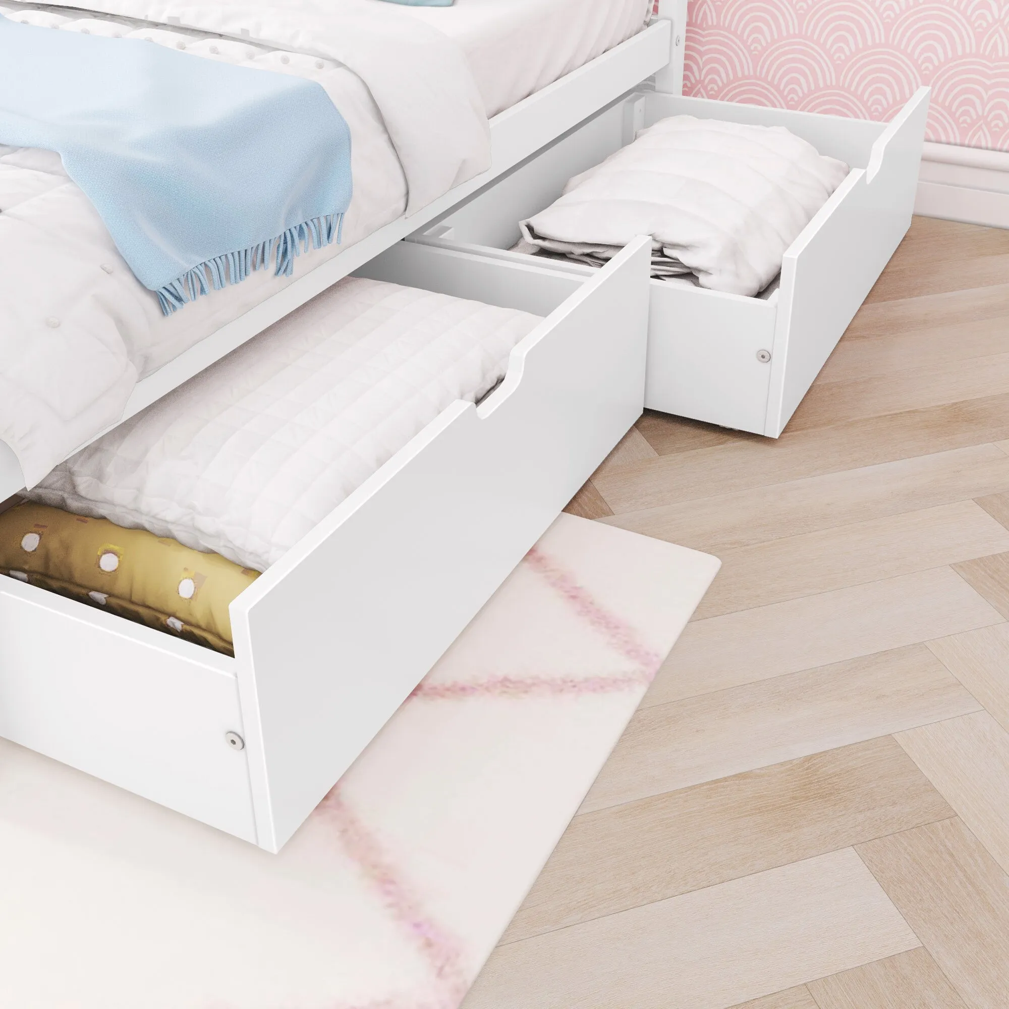 Full Panel Bed With Storage Drawers
