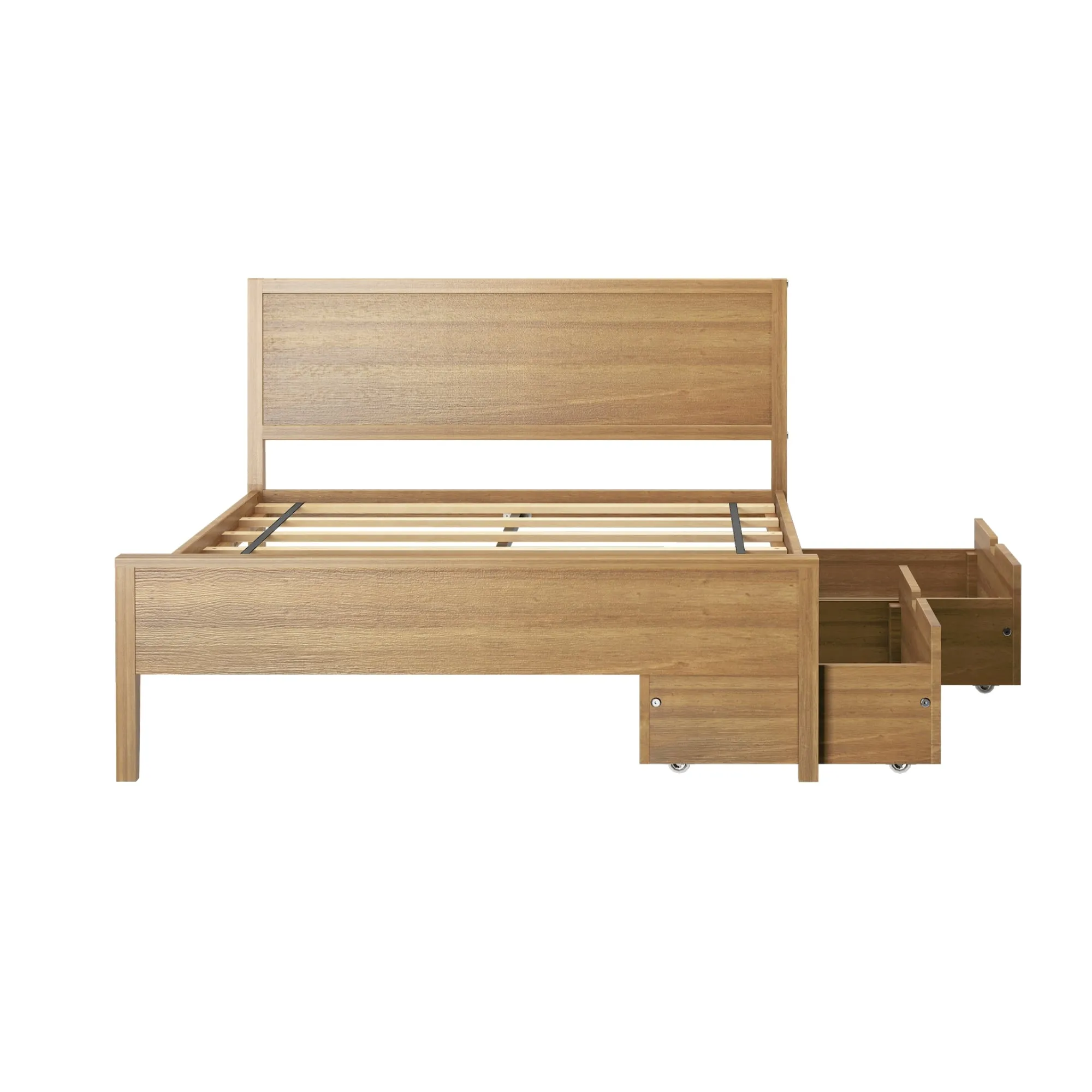 Full Panel Bed With Storage Drawers