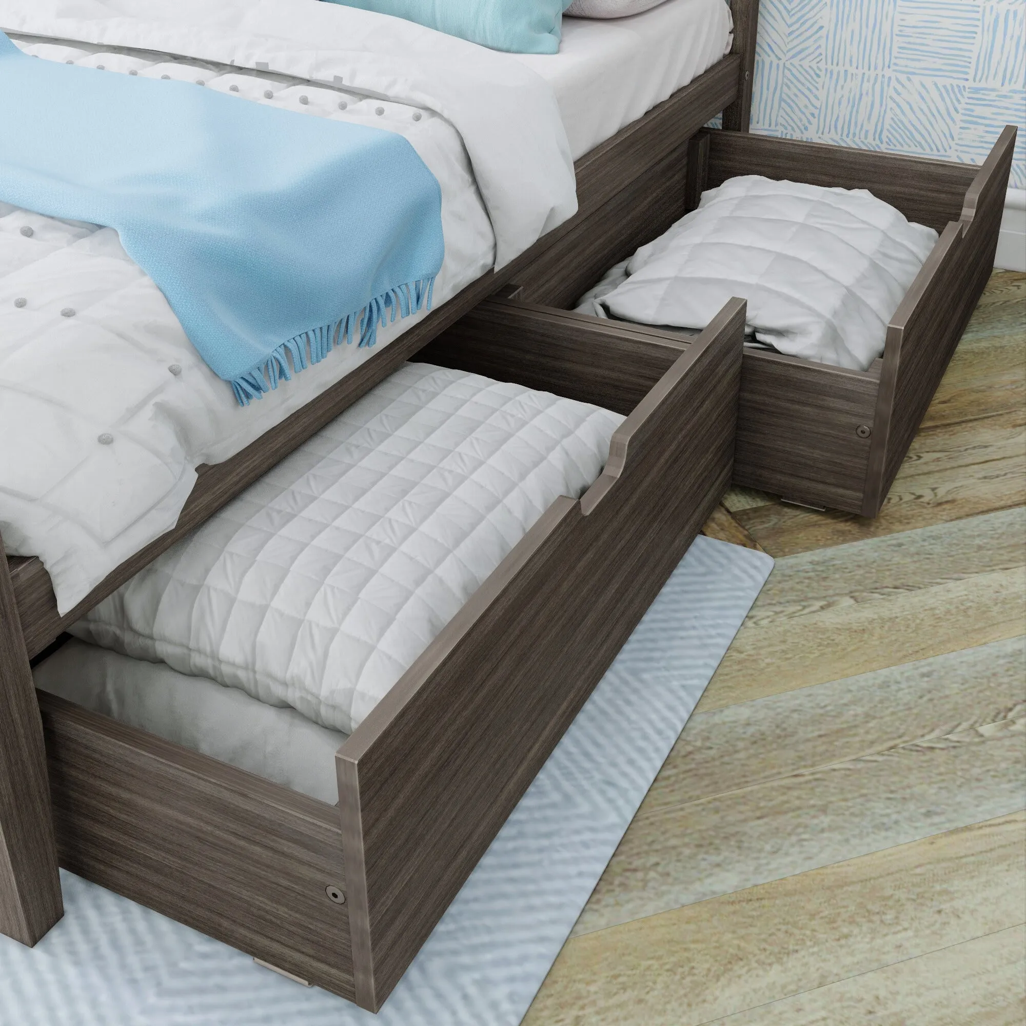 Full Panel Bed With Storage Drawers