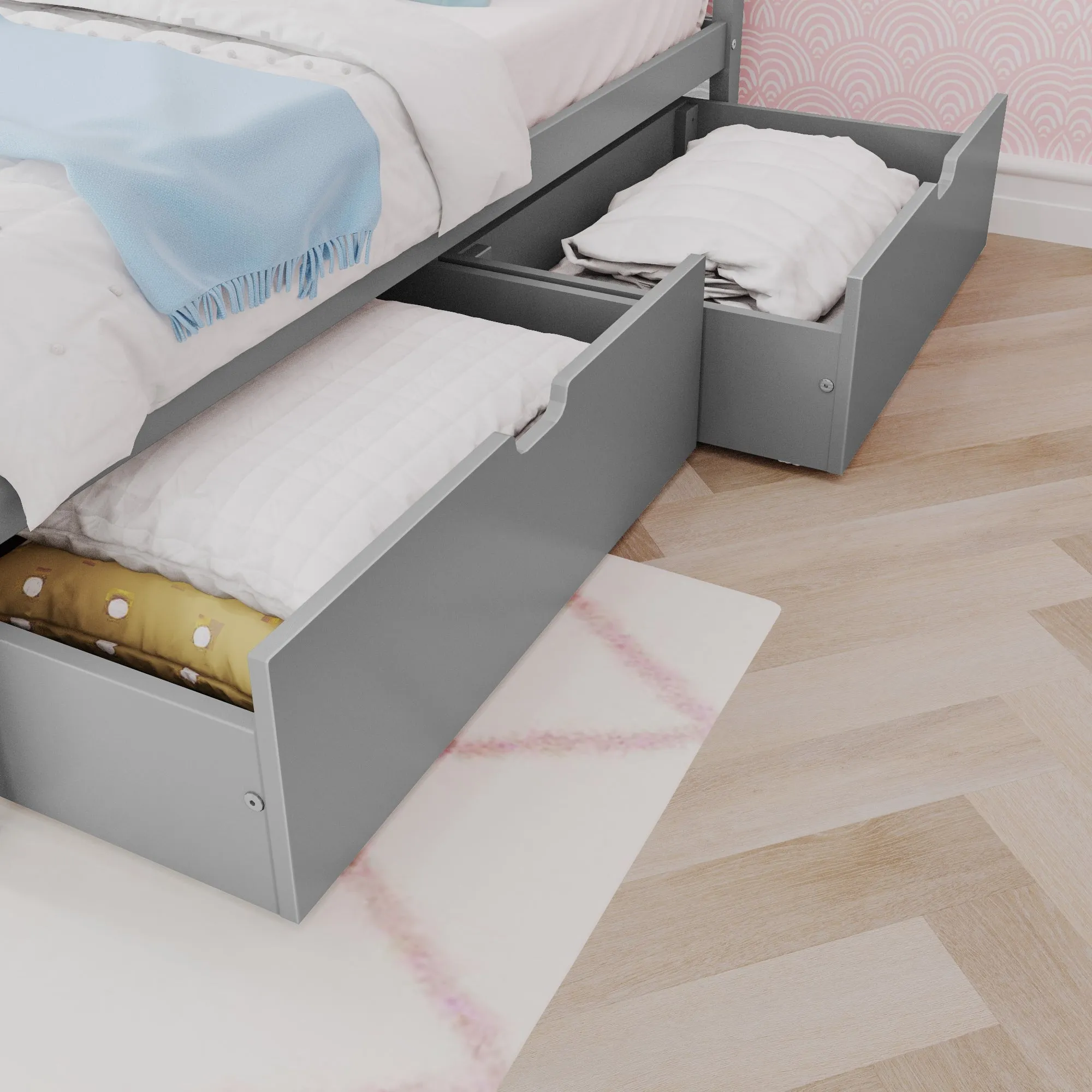 Full Panel Bed With Storage Drawers