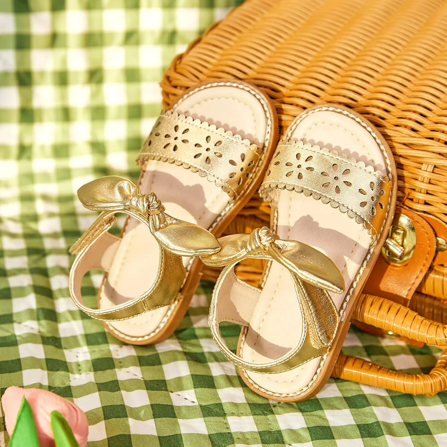 GINFIVE Toddler Girls Sandals Little Girls Kids Summer Shoes Toddler Sandals