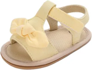 girl sandal size 2 Ruffle Bowknot Premium Soft Sole Anti Slip Open Toe Breathable Summer Outdoor Flat Shoes For Summer