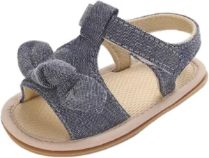 girl sandal size 2 Ruffle Bowknot Premium Soft Sole Anti Slip Open Toe Breathable Summer Outdoor Flat Shoes For Summer