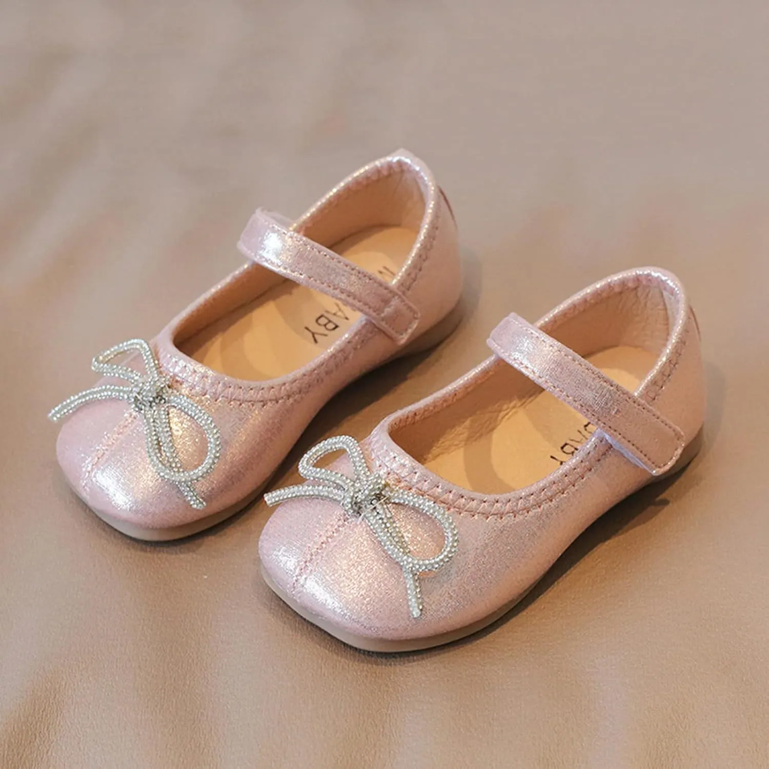 Girls Casual Shoes Thick Sole Round Toe Buckle Dress Shoes Dance Stage Shoes Children Bowknot Girl Fall Boots Size 11