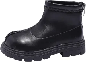 Girls Platform Booties Toddler Leather Back Zipper Rain Boots Outdoor Warm Non Slip Mary Chestnut Winter Fashion Boot