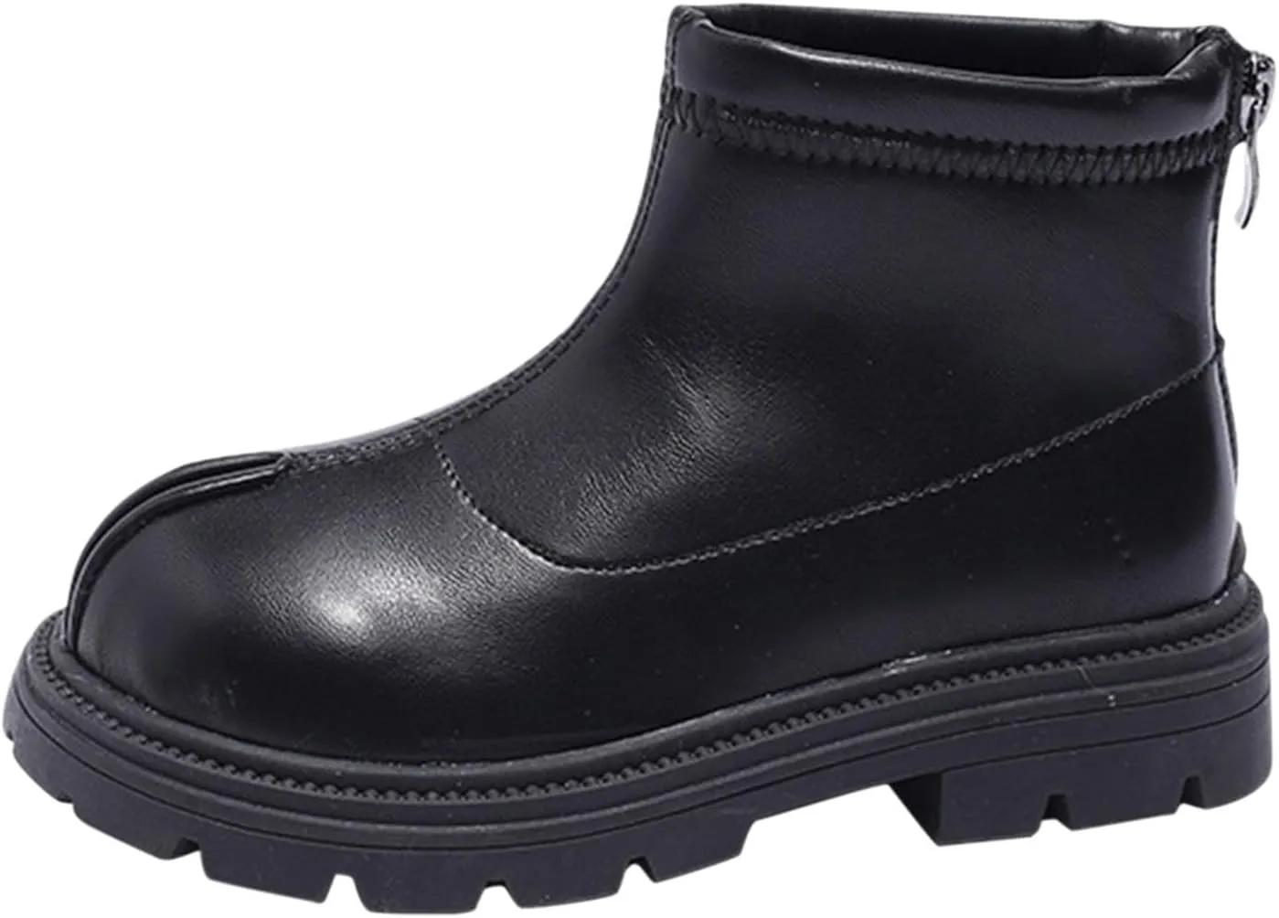 Girls Platform Booties Toddler Leather Back Zipper Rain Boots Outdoor Warm Non Slip Mary Chestnut Winter Fashion Boot