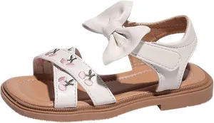 Girls' Sandals Summer Baby Girls' Princess Shoes Soft Sole Embroidered Children's Roman Shoes Slide Lids