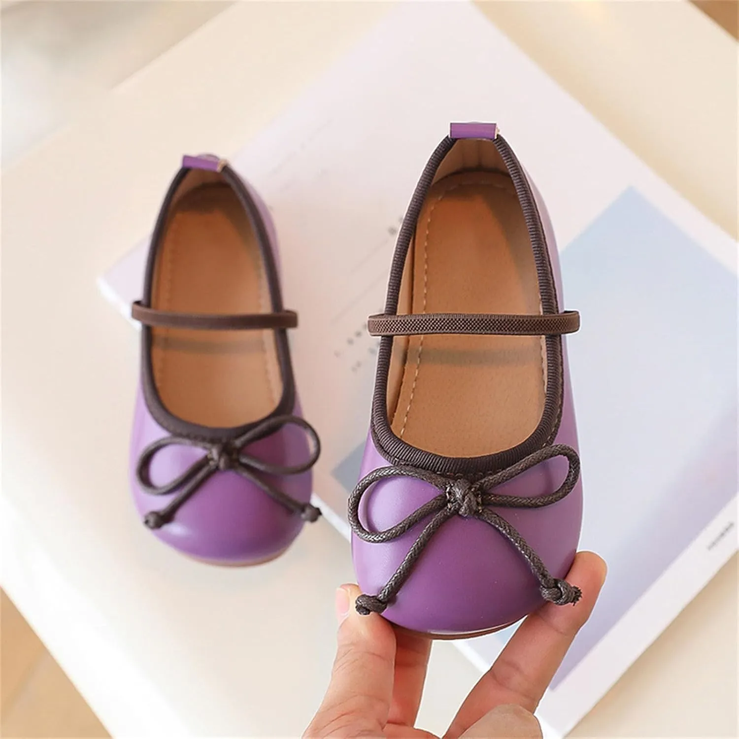 Girls Shoes Children Shoes Non Slip Soft Sole Leather Shoes Bowknot Single Shoes Girls Toddler Sandals