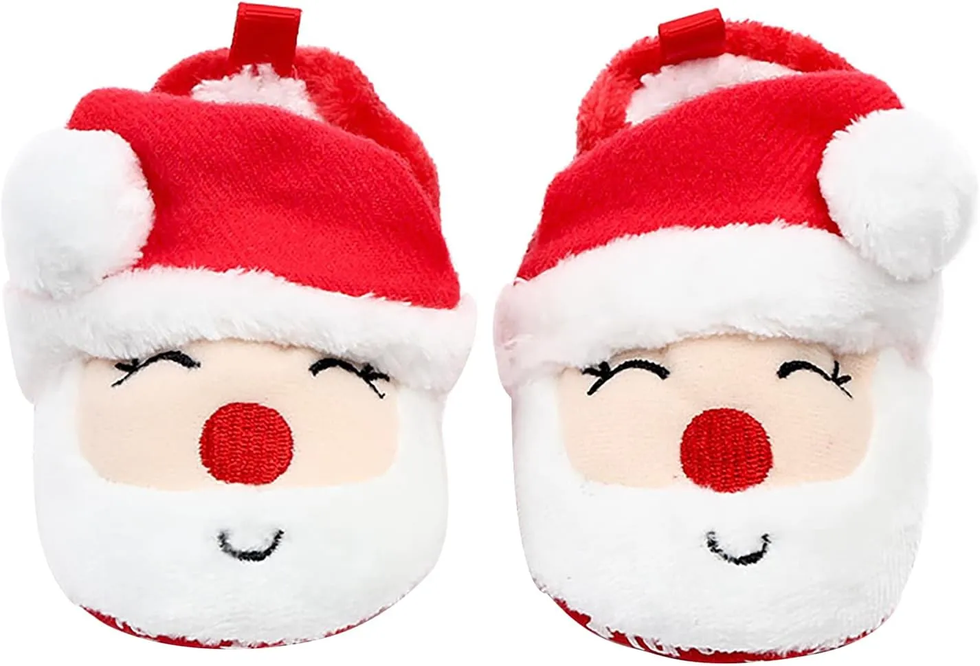 GREUS Baby Girl Boy Walking Shoes, Christmas Baby Shoes Infant Christmas Outfit Santa Newborn Slippers Socks Kids Winter House Shoes Cute Baby Booties Plush Toddler Soft Sole Shoes 6-12 Months Size 5