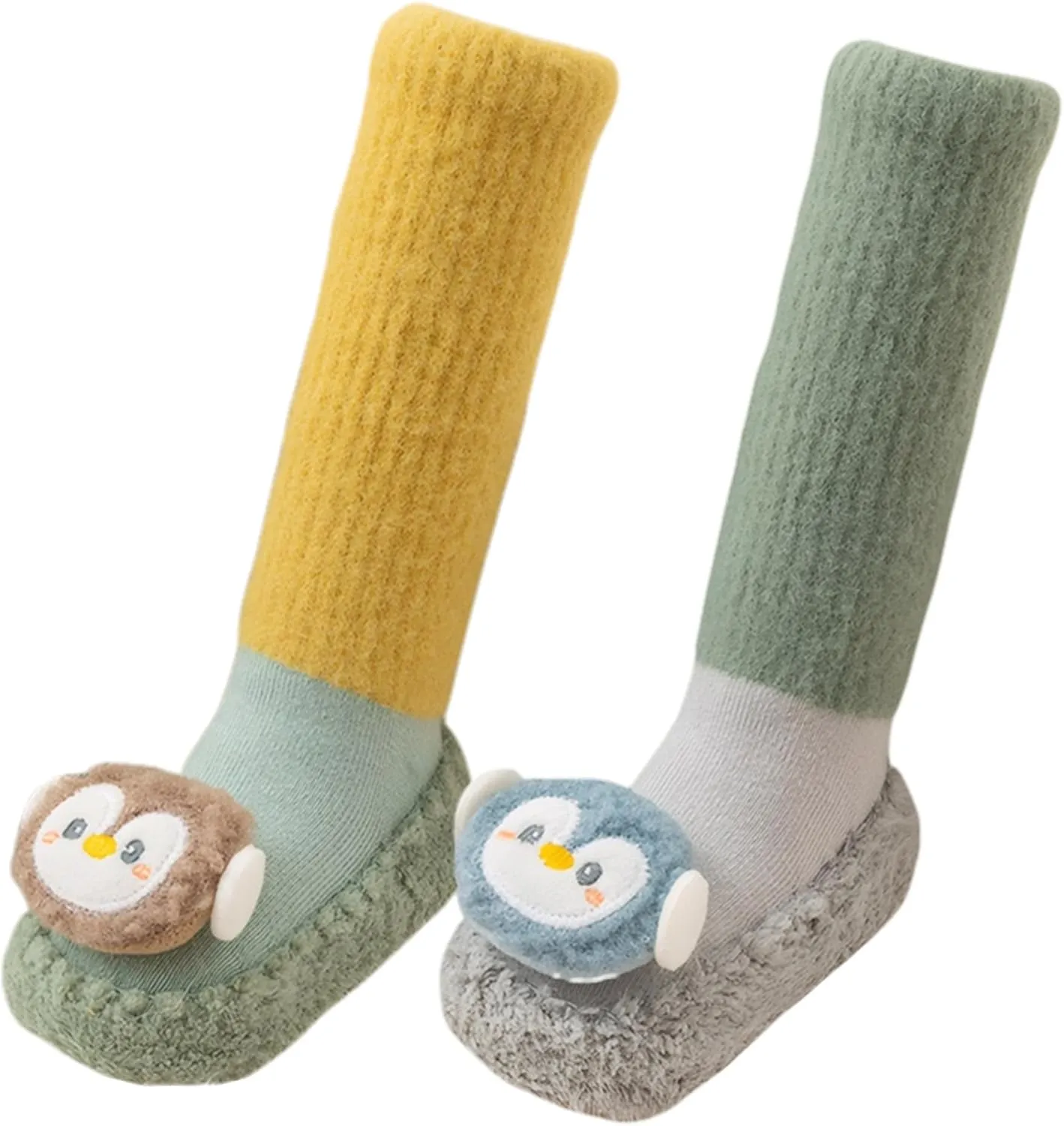 Happy Cherry Baby Kid Non-slip Rubber Sole Socks Shoes Indoor Soft First Walking Floor Booties Slipper for Toddler Girls Boys