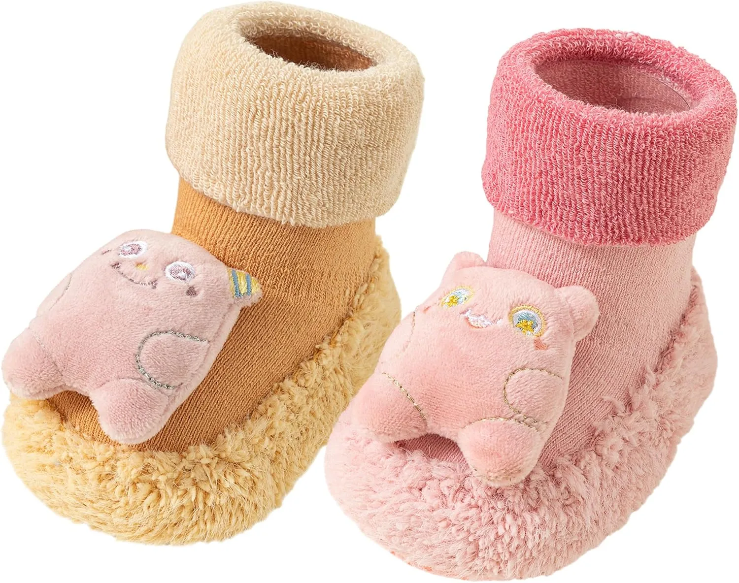 Happy Cherry Baby Kid Non-slip Rubber Sole Socks Shoes Indoor Soft First Walking Floor Booties Slipper for Toddler Girls Boys