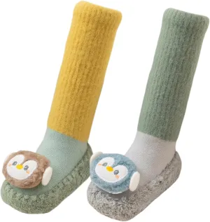 Happy Cherry Baby Kid Non-slip Rubber Sole Socks Shoes Indoor Soft First Walking Floor Booties Slipper for Toddler Girls Boys