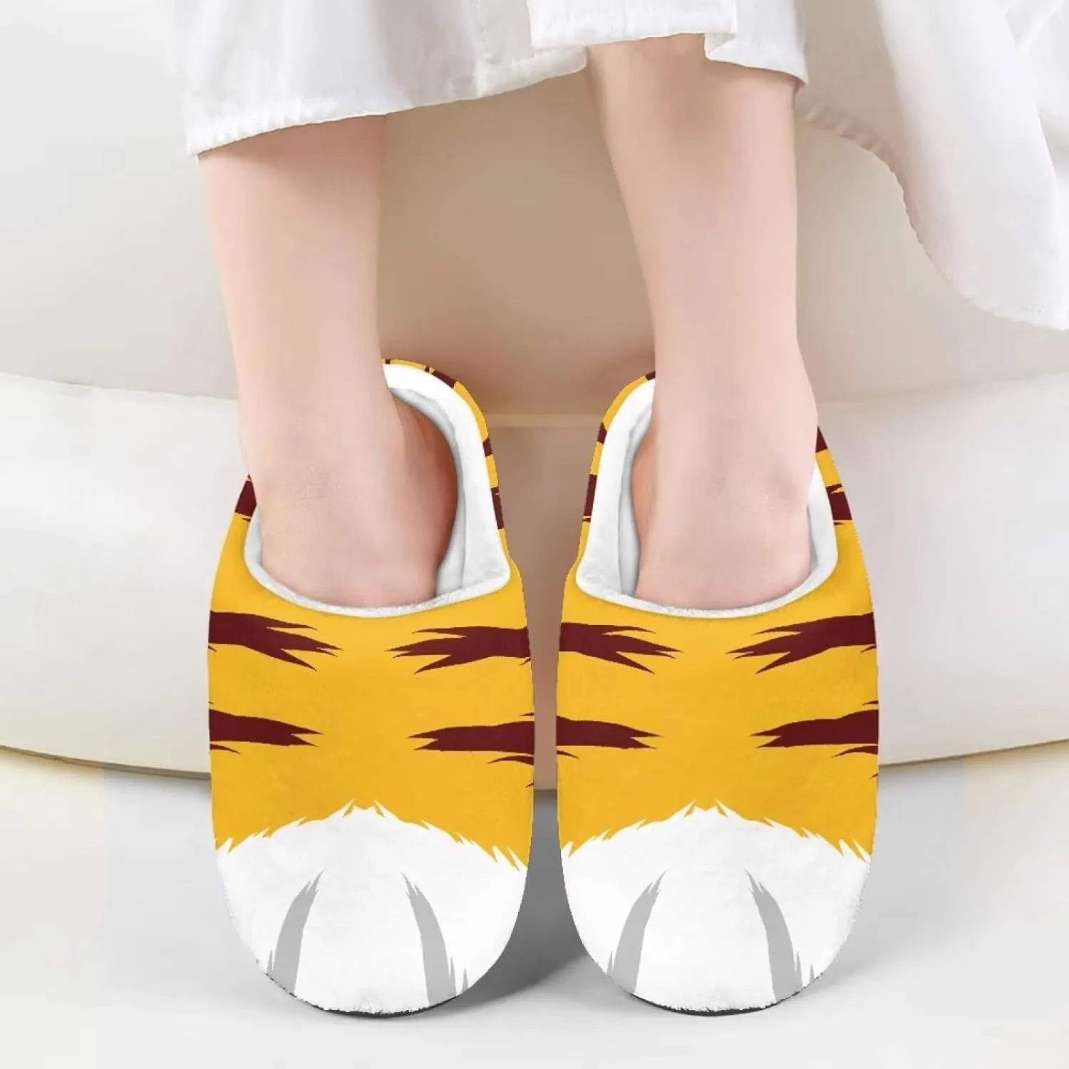 Howilath Boys Girls Warm Slippers Animals Print Kids Winter Indoor Household Shoes