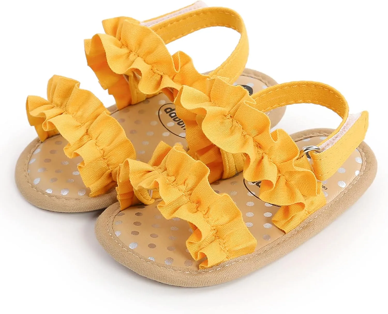 Infant Baby Girls Ruffle Sandals Toddler Soft Sole Anti-Slip Open Toe Breathable Summer Outdoor First Walking Shoes