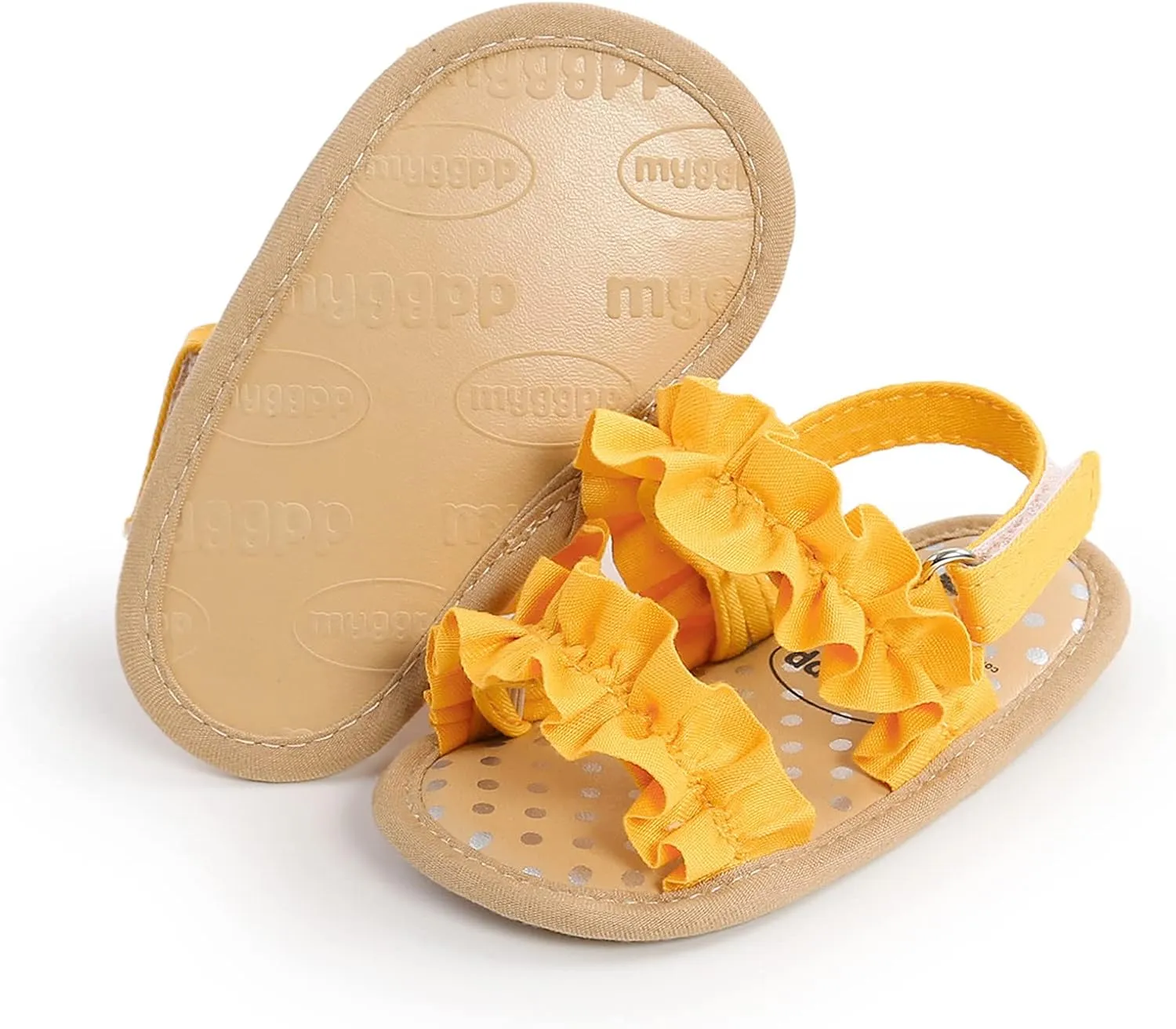 Infant Baby Girls Ruffle Sandals Toddler Soft Sole Anti-Slip Open Toe Breathable Summer Outdoor First Walking Shoes