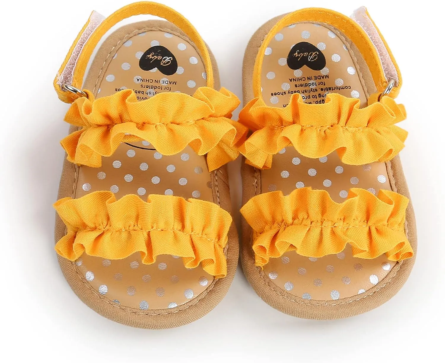 Infant Baby Girls Ruffle Sandals Toddler Soft Sole Anti-Slip Open Toe Breathable Summer Outdoor First Walking Shoes