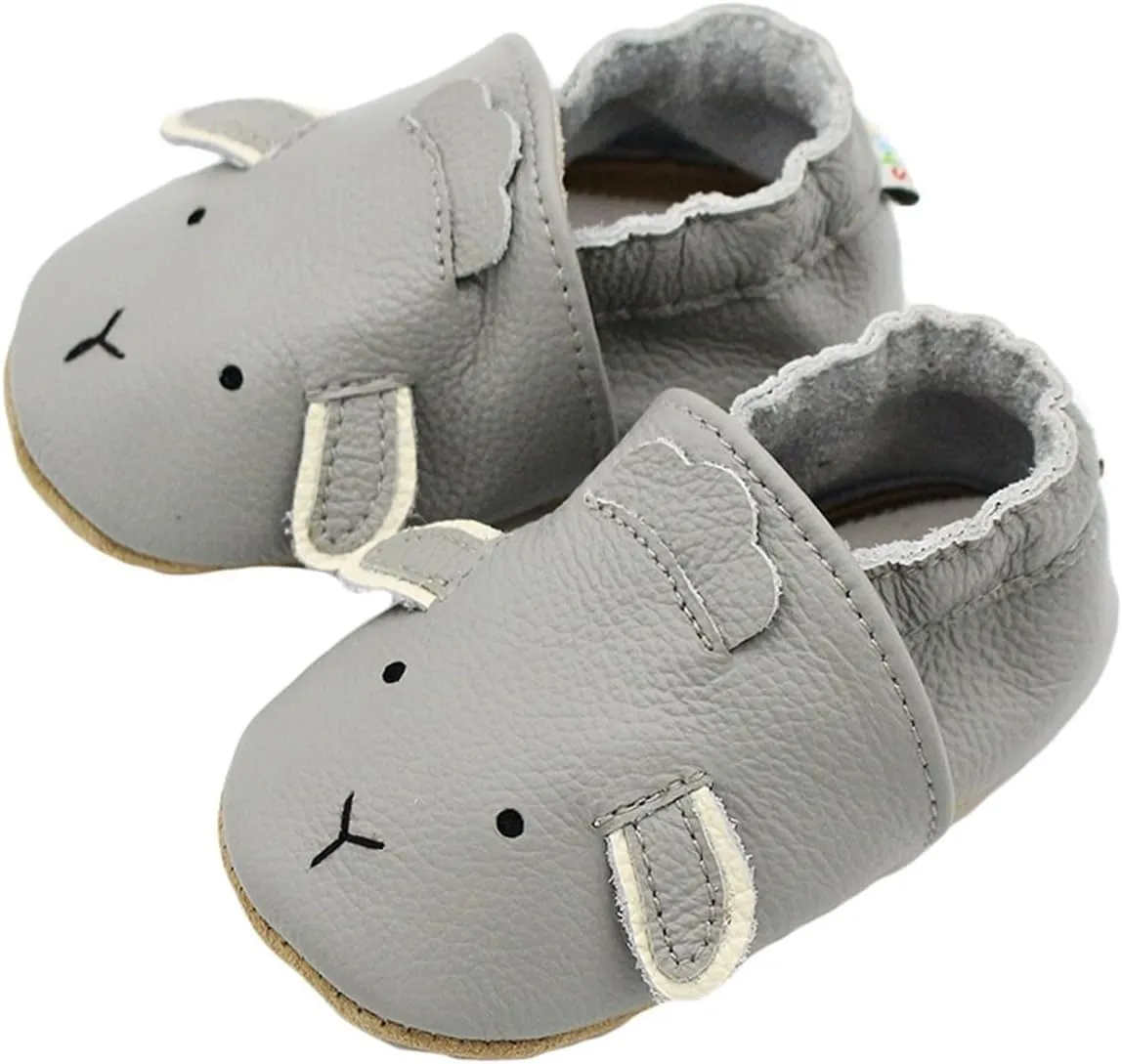 Infant Baby Soft Sole PU Leather Prewalker Shoes Infant Toddler Cute artoon Animal Slip-on Shoes Casual Slippers