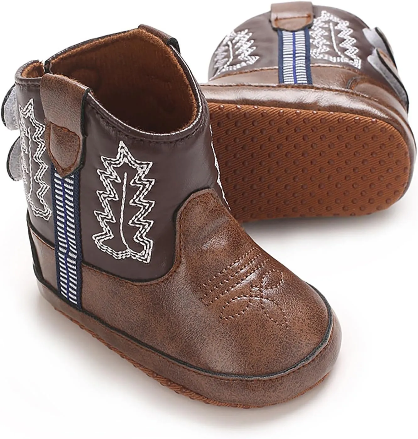 Infant Cowboy Boots Soft Sole Non-Slip Shoes for Infant Boys Girls Newborn Western Toddler Leather Bootie