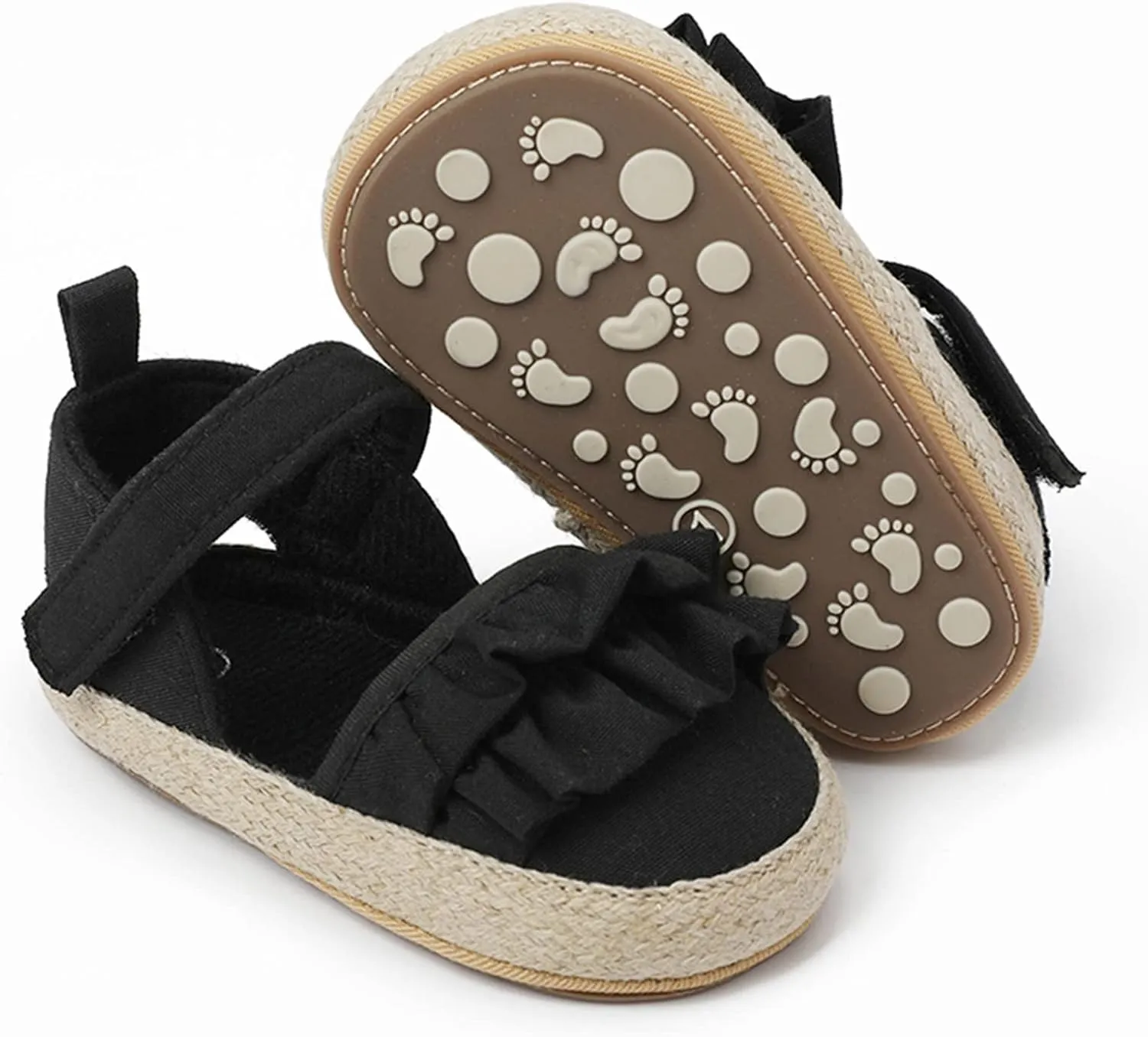 Infant Girls Ruffles Shoes First Walkers Shoes Summer Toddler Flat Sandals Sandals Size 13 Girls