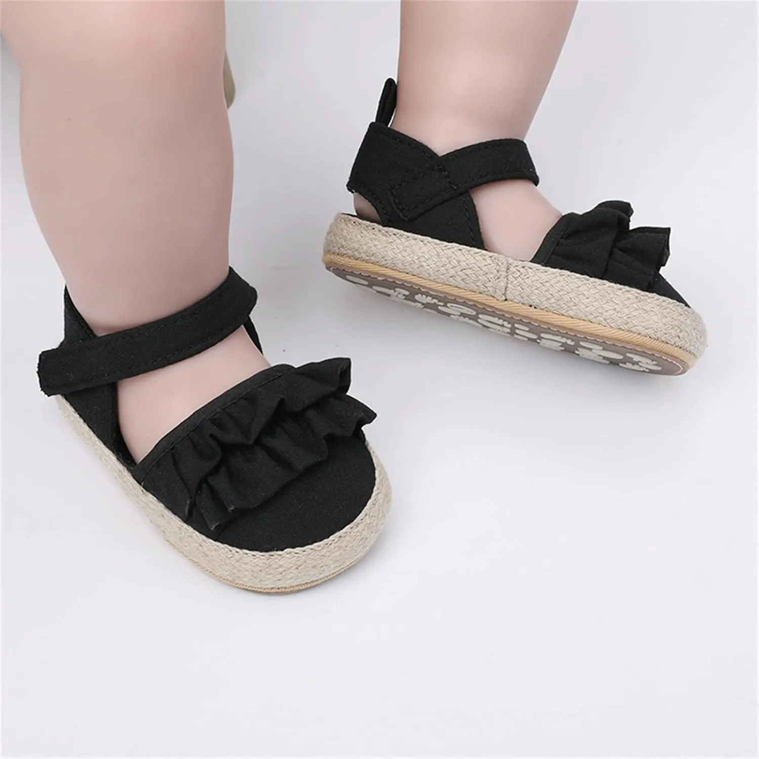 Infant Girls Ruffles Shoes First Walkers Shoes Summer Toddler Flat Sandals Sandals Size 13 Girls
