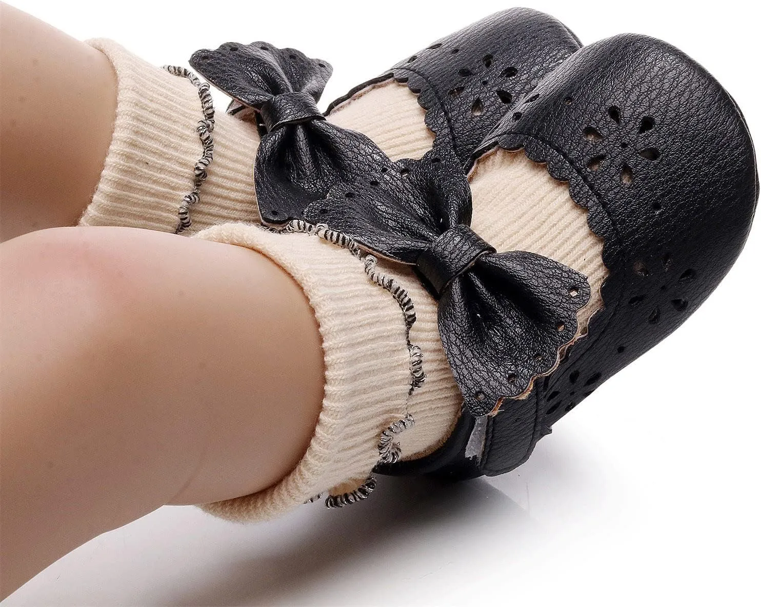 Infant Girls Single Shoes Bowknot First Walkers Shoes Hook Loop Toddler Soft Bottom Breathable Princess Shoes Kids Shoes