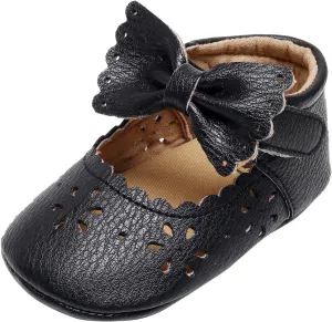 Infant Girls Single Shoes Bowknot First Walkers Shoes Hook Loop Toddler Soft Bottom Breathable Princess Shoes Kids Shoes