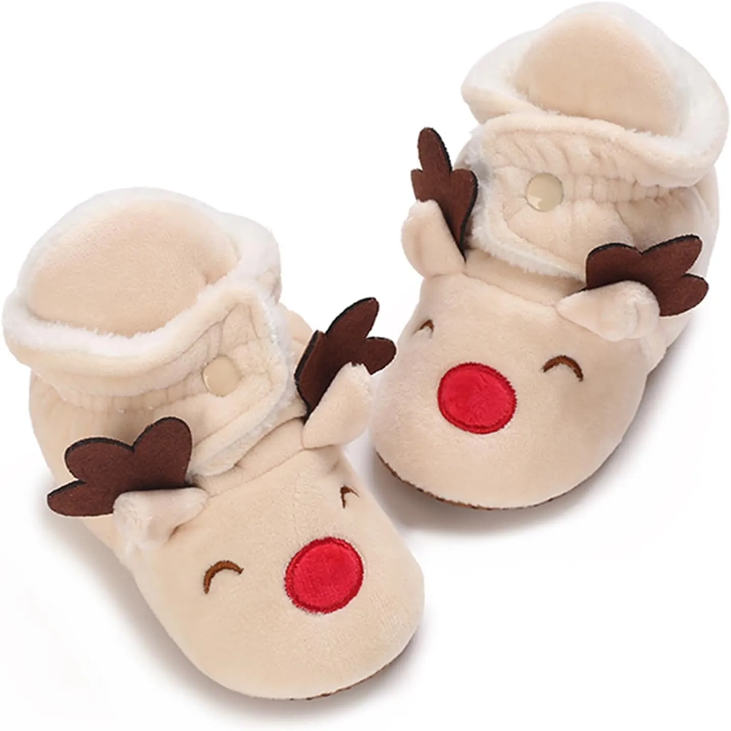 Infant Halloween Christmas Booties Soft Baby Pumpkin Santa Claus Winter Warm Fleece Slippers Snow Boots Crib Shoes