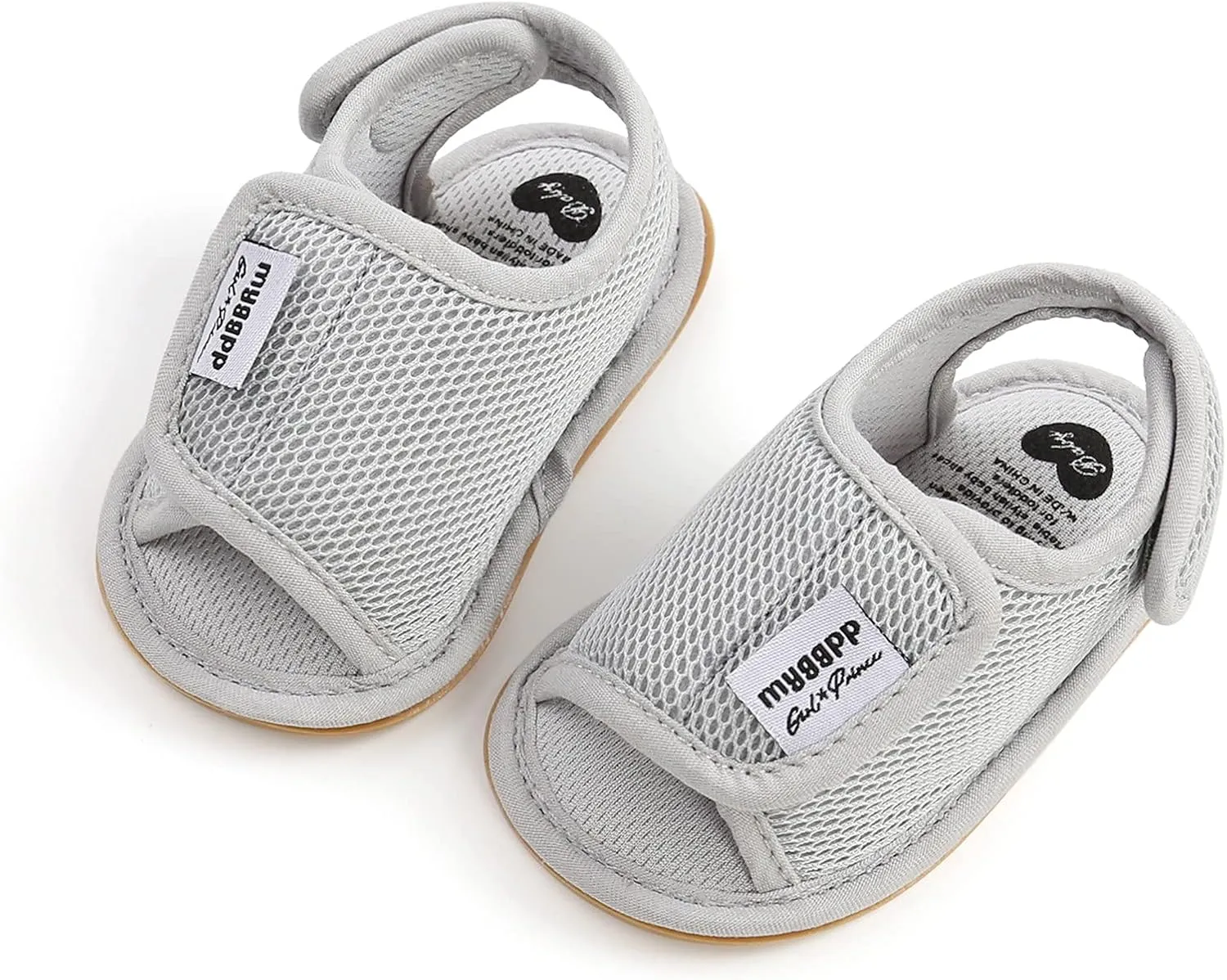 Infant Toddler Kids Cotton Shoes Flat Rubber Sole Mesh Breathable Non-Slip Indoor Sandals