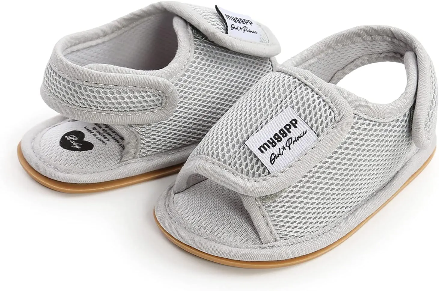 Infant Toddler Kids Cotton Shoes Flat Rubber Sole Mesh Breathable Non-Slip Indoor Sandals