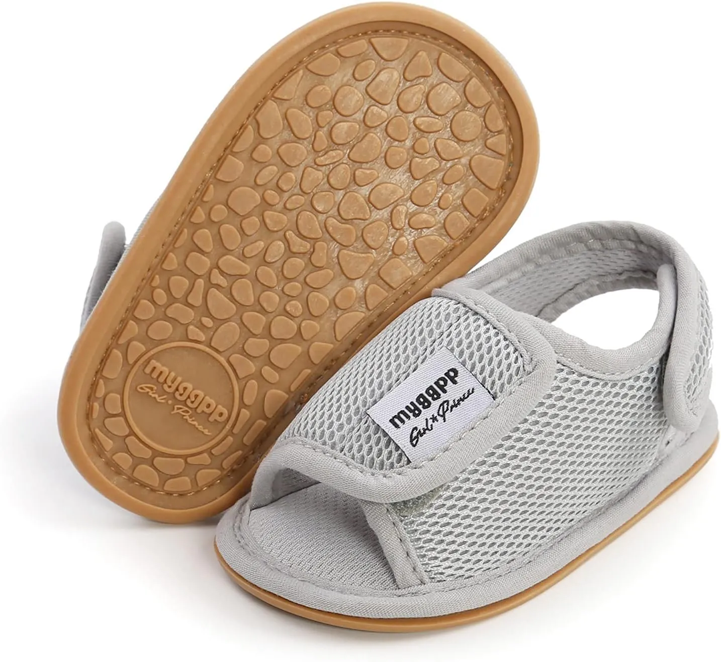 Infant Toddler Kids Cotton Shoes Flat Rubber Sole Mesh Breathable Non-Slip Indoor Sandals