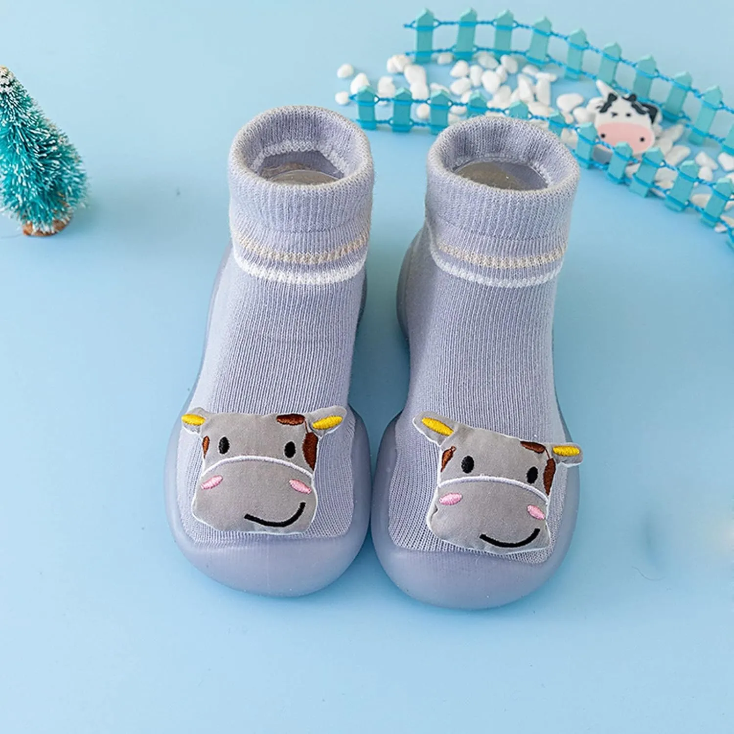 Infant Toddler Shoes Cute Animal Cartoon Socks Shoes Toddler Floor Shoes Sprinkles Women Shoes (Blue, 6-12Months)