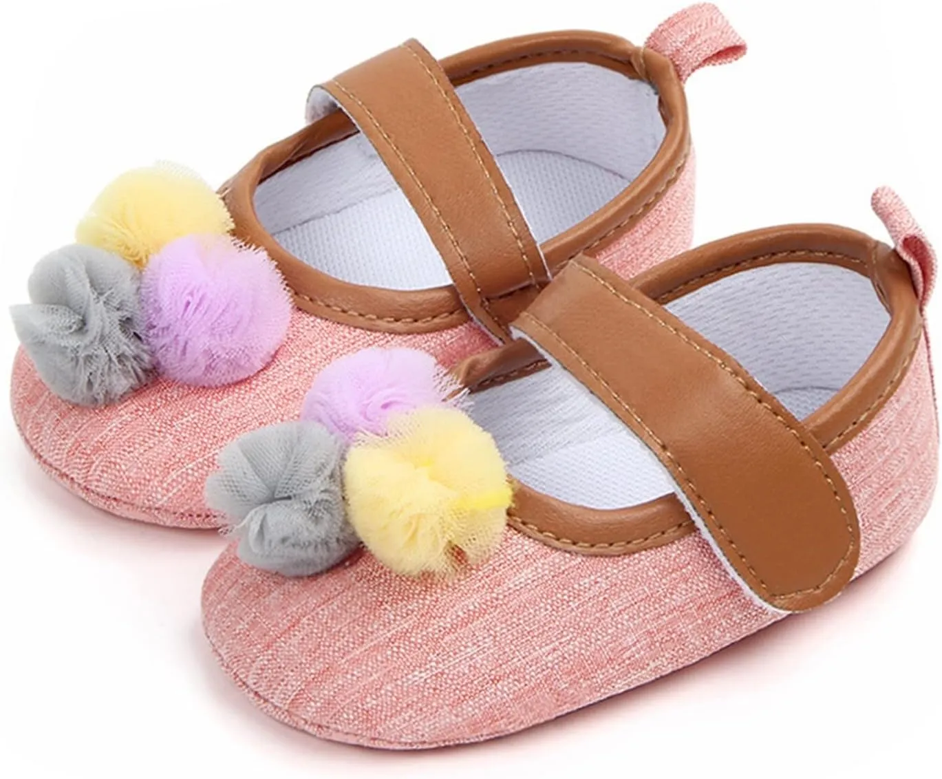 Infant Toddler Shoes Soft Sole Toddler Shoes Ball Hook Loop Breathable Princess Shoes Toddler Athletic Shoes